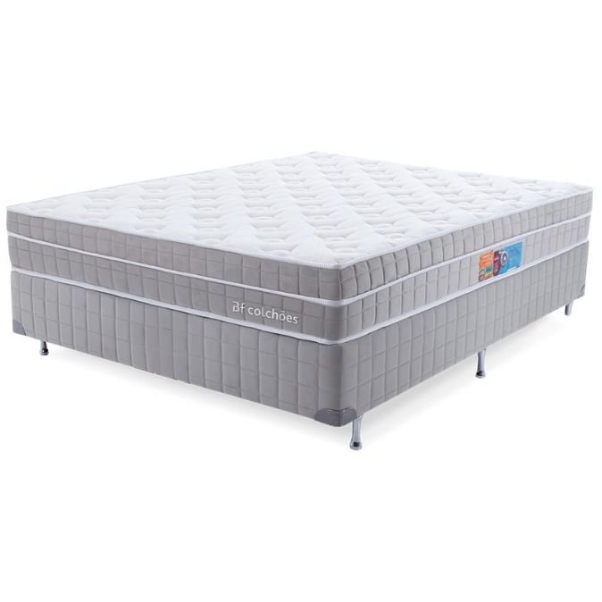 Cama Box Casal BF Colchões com molas ensacadas e espuma viscoelástica